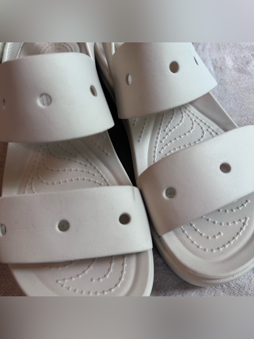 Crocs Women's Brooklyn 4U Platform Sandals Shoes in Stucco Cream size 7 strappy - Picture 4 of 9